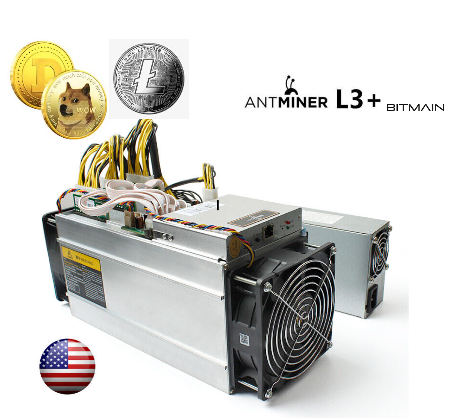 Antminer L3+ 504Mhs 中古 Bitmain Antminer L3+ SCRYPT Mining 504 MH/s ASIC Litecoin