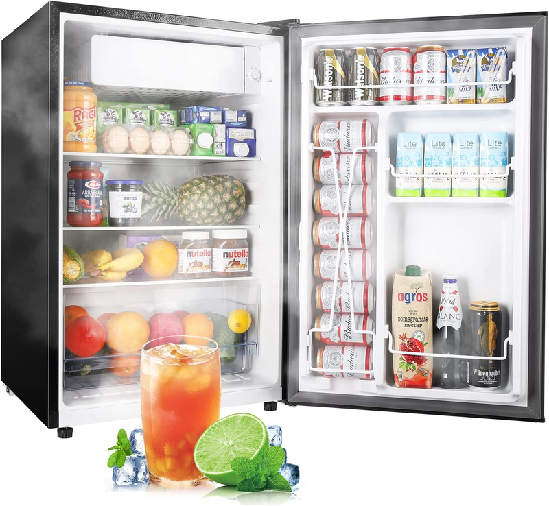 4.5 Cu.Ft Mini Fridge with Freezer, Single Door Small Refrigerator, Adjustable T