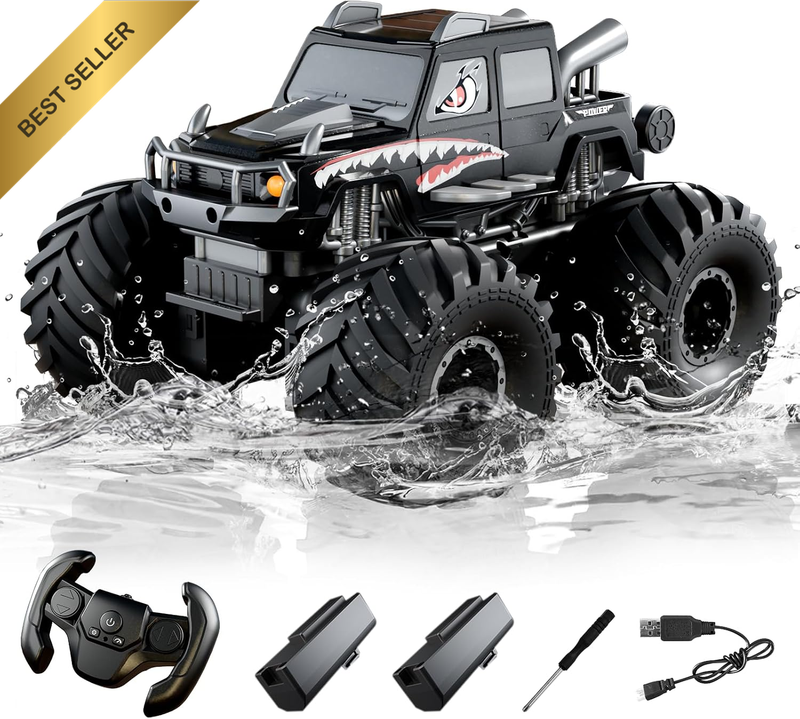 Amphibious Remote Control Car, Waterproof 360°Rotate 4WD RC Monster Trucks,2.4Gh