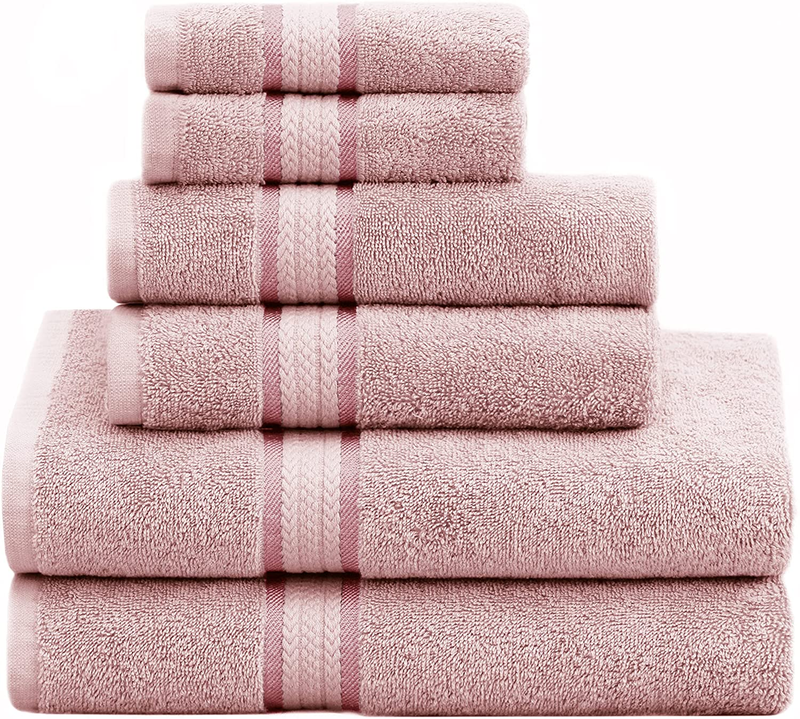 COTTON CRAFT Ultra Soft 6 Piece Towel Set - 2 Oversized Bath Towel, 2 Hand Towel
