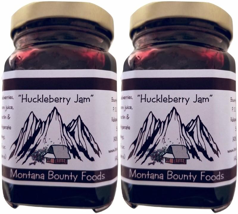 Huckleberry Jam 9 oz 2 Pack Hand-Picked Wild Fruit Grown