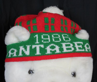 Vtg Santa Bear Plush Stuffed Animal 1986 Dayton Hudson Stocking Hat Macys Scarf