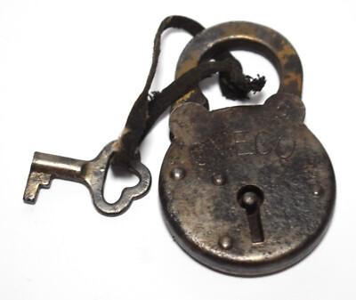 Vintage OMECO Padlock Lock & Key - WORKS