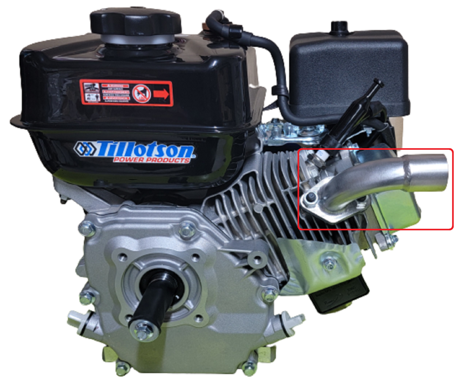 Short low profile Exhaust for tillotson 212, Predator 212cc, Honda GX160 GX200