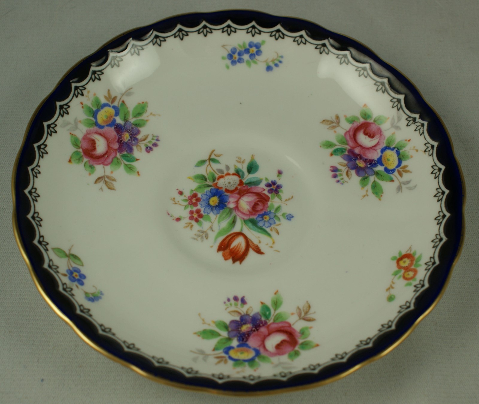 Tuscan Bone China Cup and Saucer Cobalt Blue & Gold Trim