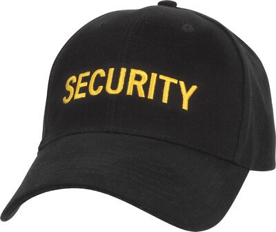 Black Security Cap Adjustable Embroidered Uniform Hat Guard Officer Agent