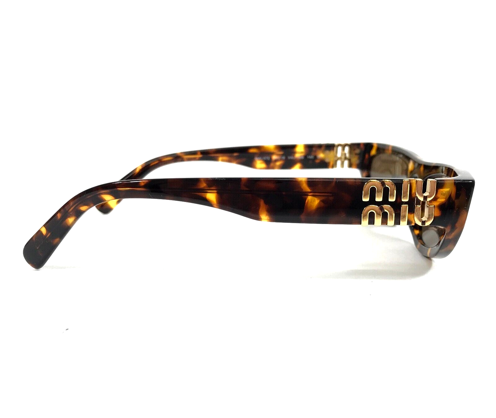 Pre-owned Miu Miu Sunglasses Smu07z Vau-06b Honey Havana Cat Eye Frames Dark Brown Lenses