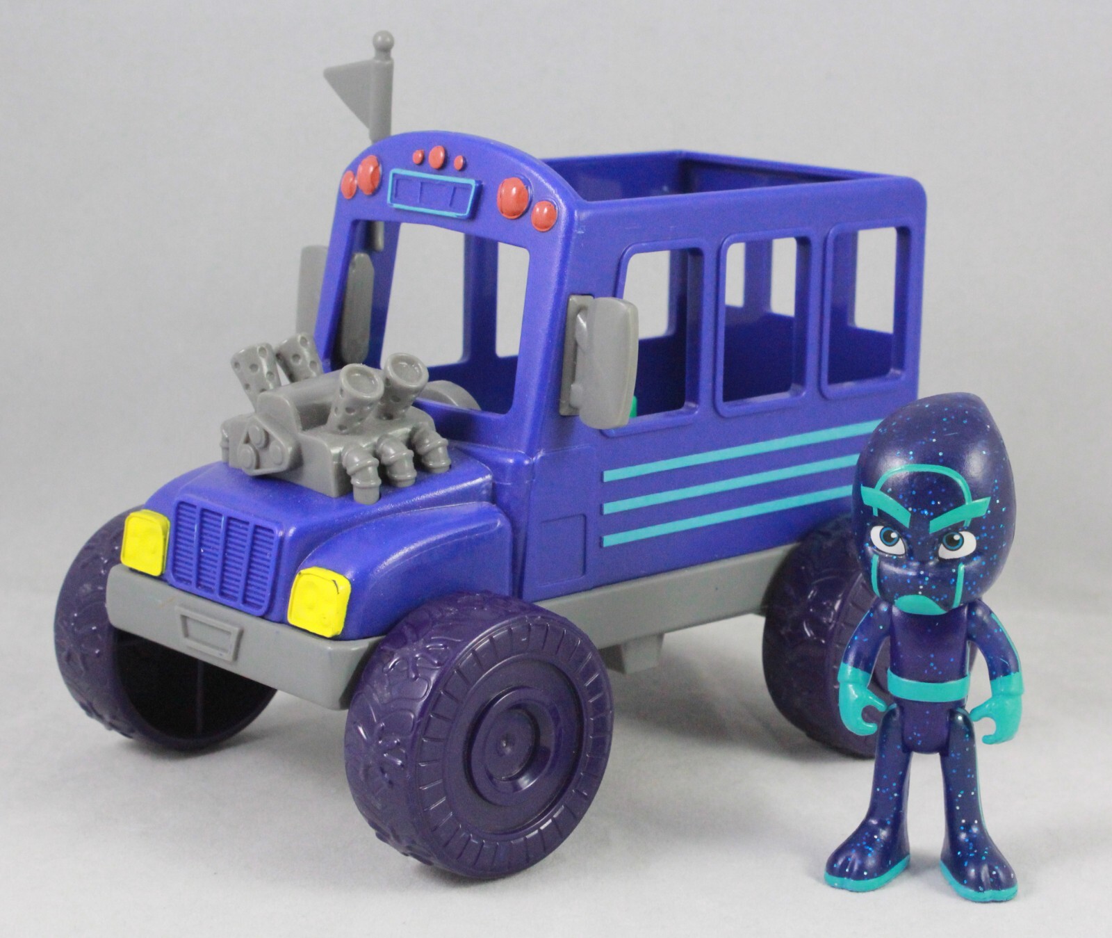 PJ Masks Night Ninja Blue Monster Truck Bus w/ 3