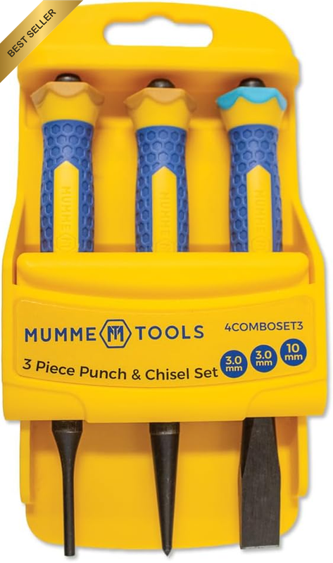 3Pc Chisel Punch Set – Best for Marking, Pin Removal & Chiselling, Made with Har
