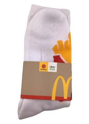 McDonalds Uber Eats Promo Crew Socks Fries and Burger Design FAST FREE SHIPPING