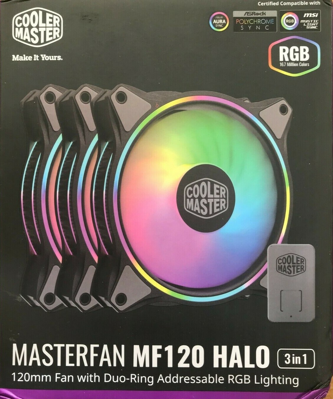 Master - Mfl-b2dn-183pa-r1 - Masterfan Mf120 Halo Cooling Fan - 3 Pack