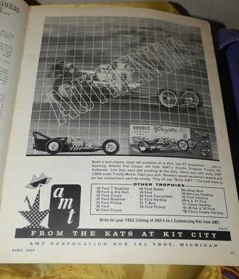April, 1964 Car Craft Magazine-Street Style Deuce-Loads of Model Kit Ads!