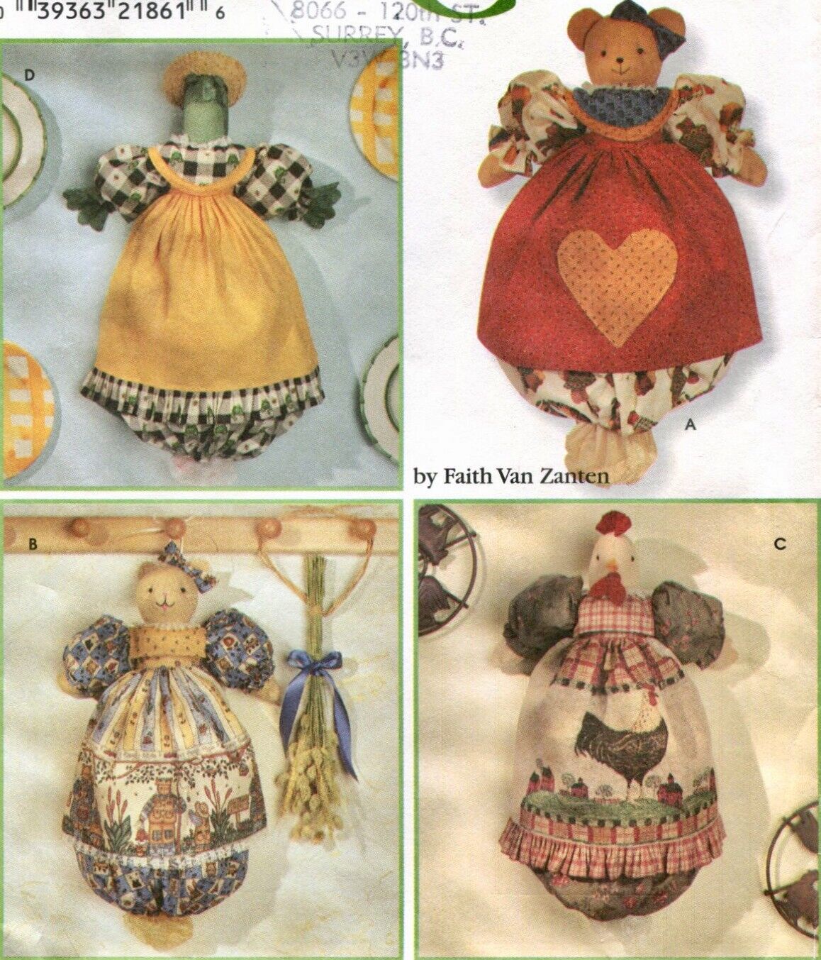 Simplicity Crafts Sewing Pattern 7713 Bunny and Lamb with