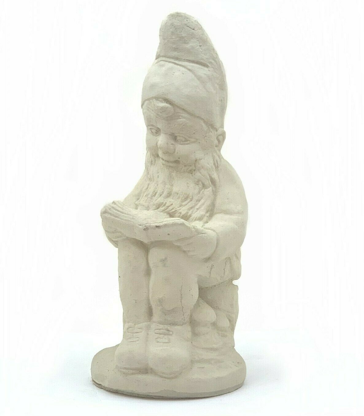VINTAGE READING GNOME STATUE Cement Concrete Outdoor Garden Patio Lawn Figurine