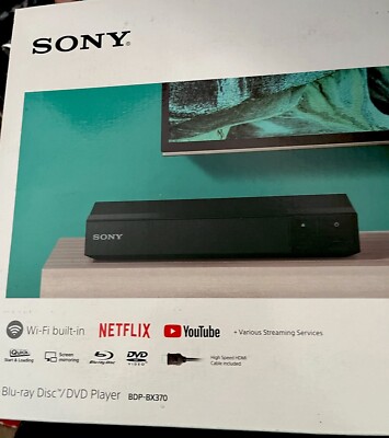 Brand New Sony BDP-BX370  Blu-ray DVD Disc Player HDMI Various Streaming Service