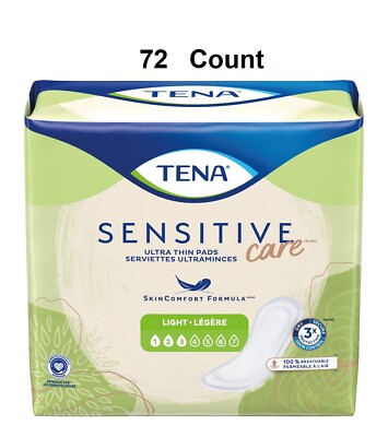 72 Ct TENA Incontinent Pad Bladder Control Pad 10'' Sensitive Care Ultra 54344