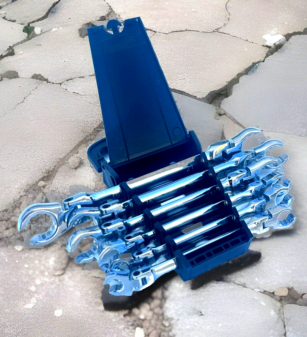 6pc Metric Double End Flexible Head Flare Nut Wrench Set Offset Spanner Wrenches