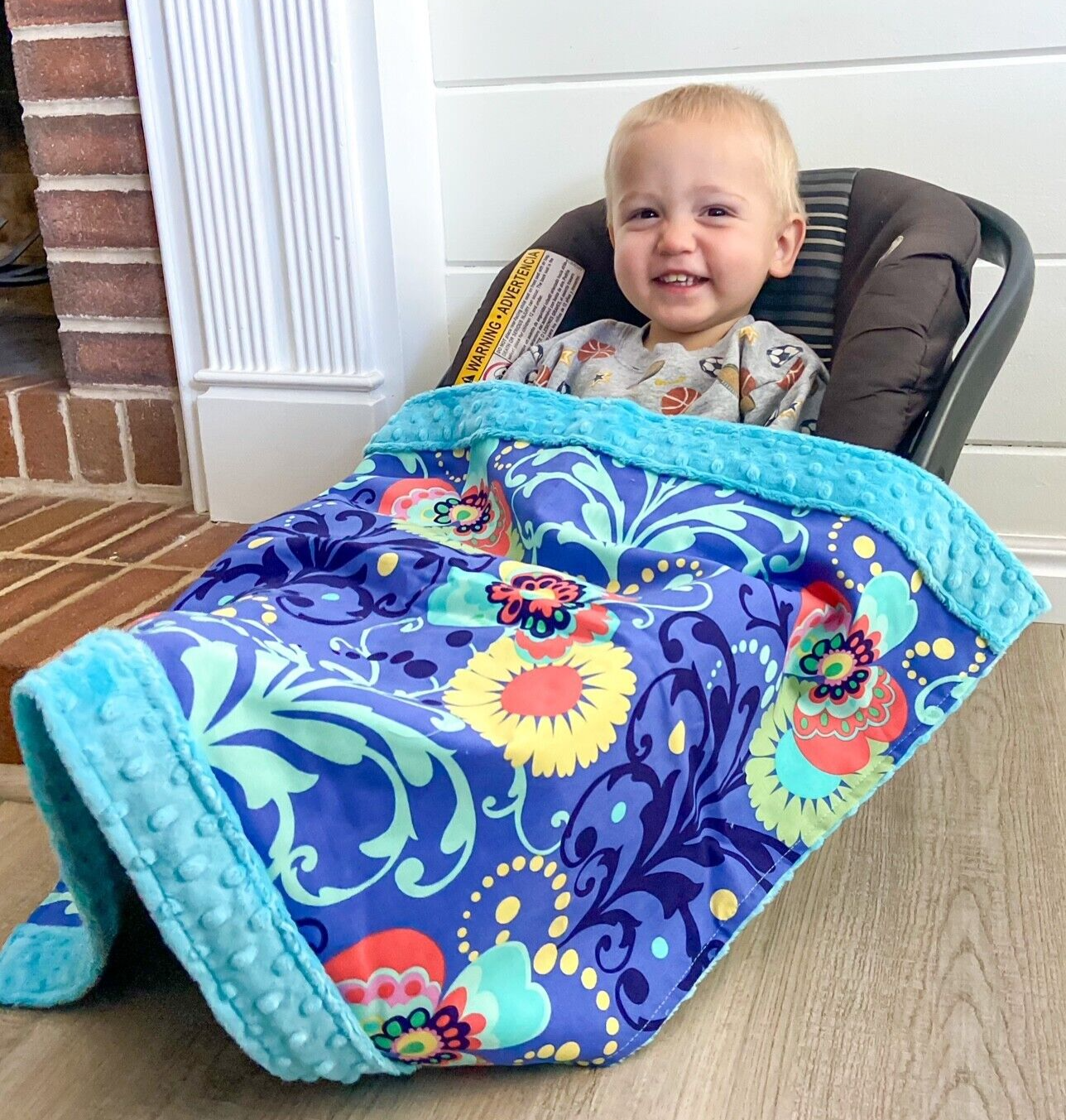 Minky Baby Blanket, Car Seat Size Baby Blanket, Soft Minky, 