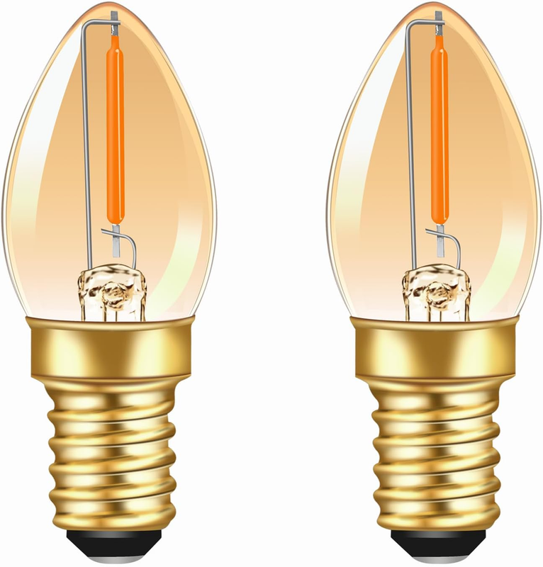 C7 E14 0.5W LED Vintage Glühbirne Kerze Bernstein Warmweiß 2200K 50LM 220V, Mini