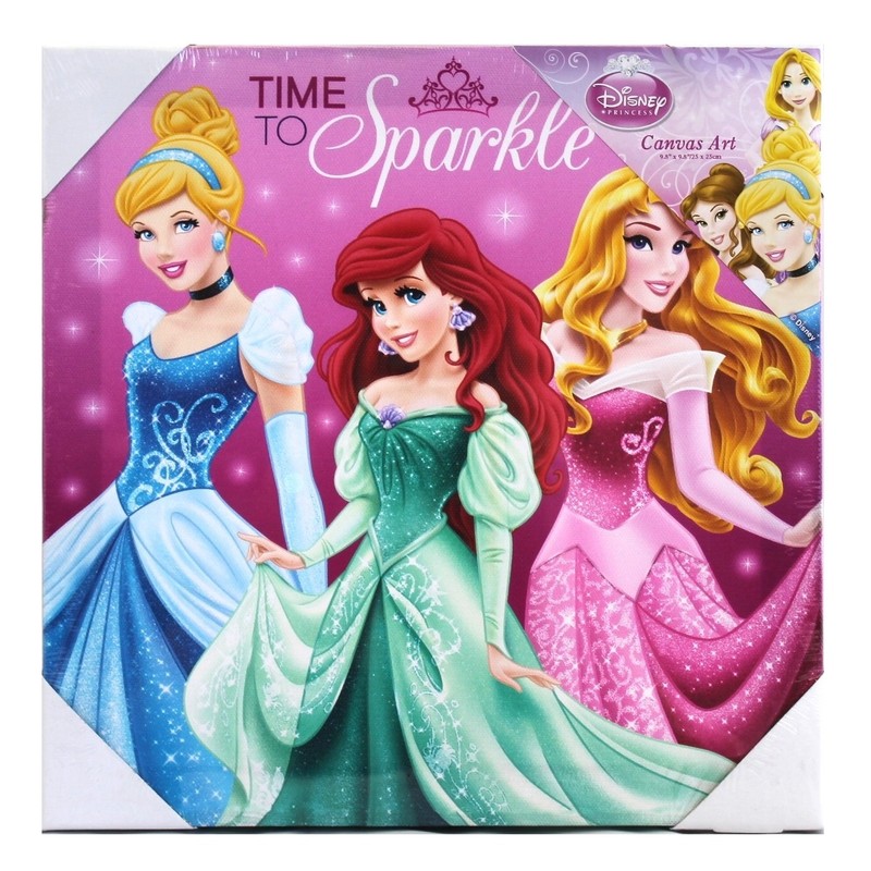 NEW DISNEY PRINCESS CANVAS WALL ART DECORATION SMALL 25CM X 25CM