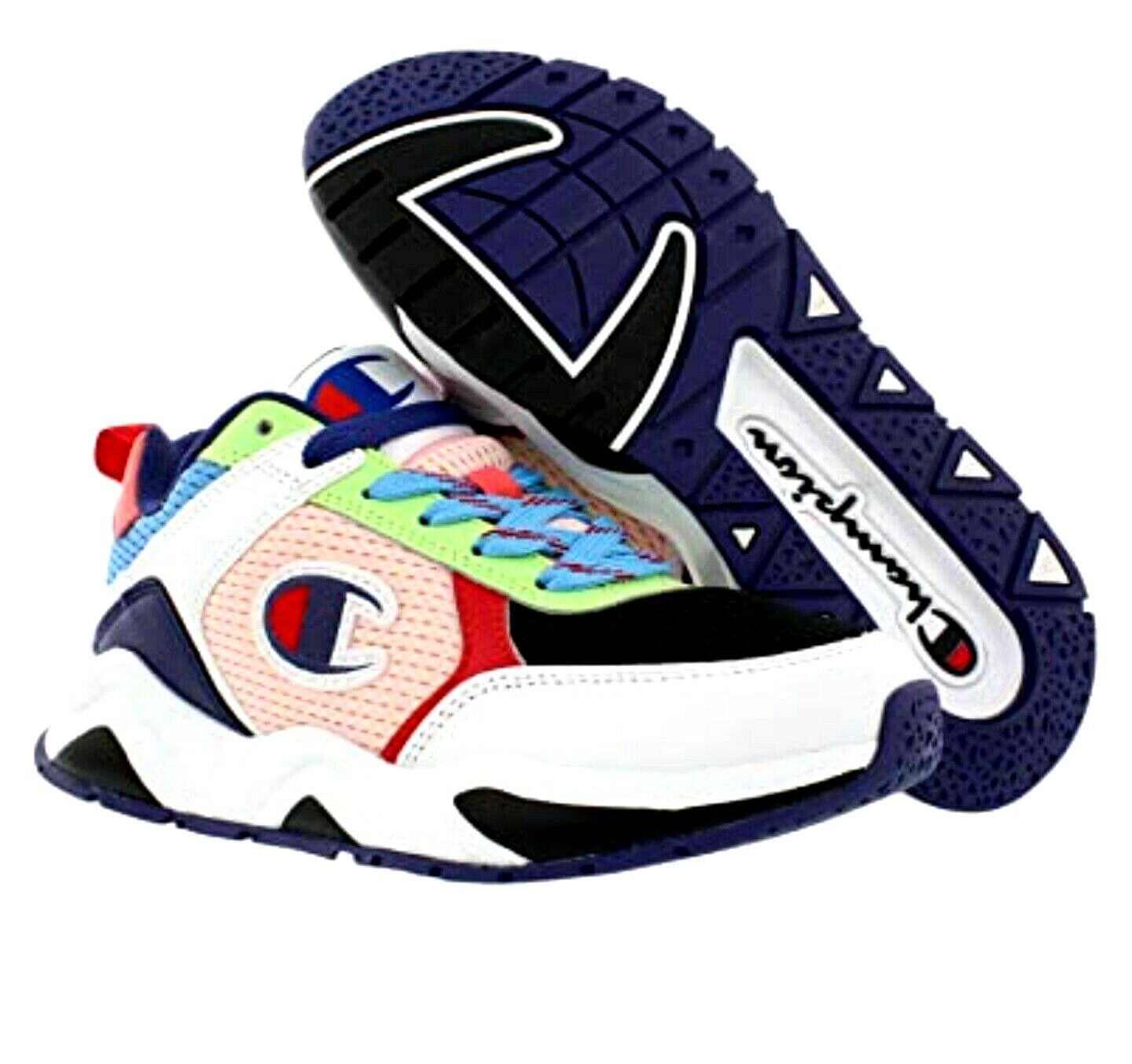 Champion 93 Eighteen SP Block W Leather White Multi Size 8 Champion 93 Eighteen SP Block W Leather White Multi Size 8