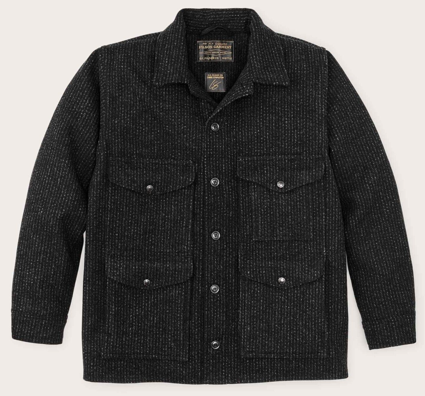 ジャケット・アウター FILSON Black Mackinaw Cruiser Jacket Mackinaw Wool Cruiser Jacket | Filson