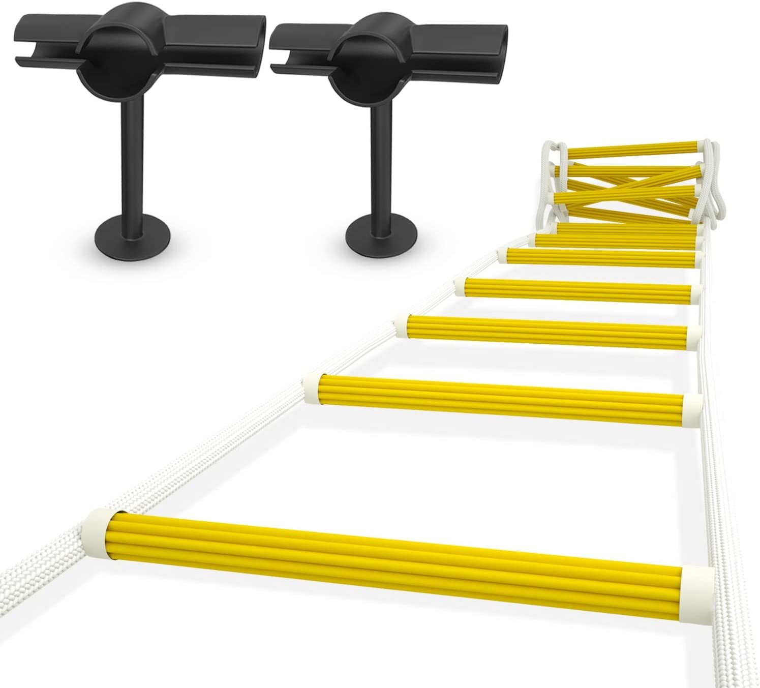 Rope Ladder Fire Escape with Stand-Off Stabilizers - Emergency Escape Ladder