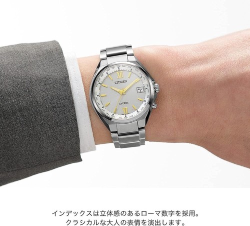 Pre-owned Citizen Cb1120-50c Attesa Eco-drive Radio Clock Japan Import