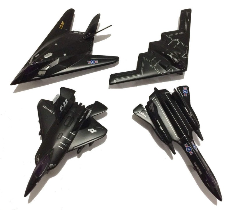 Diecast USAF Model Stealth Fighter Jet Airplane Toy Set SR-71,