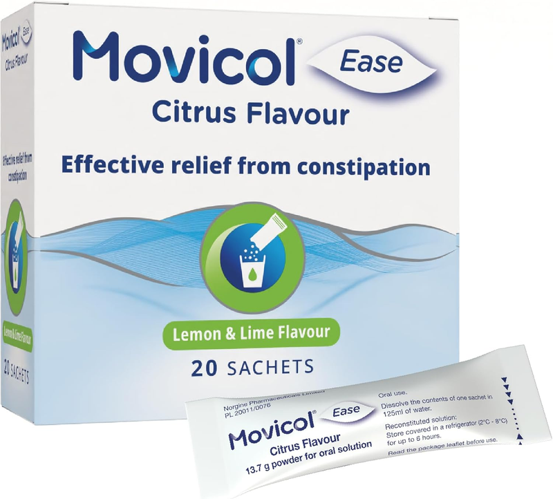 Ease Stick Sachets, Citrus, 20 Sachets, Constipation Relief for Adults, Laxatives, Relief, Hydrates, Softens & Help Restore Natural Bowel Movement