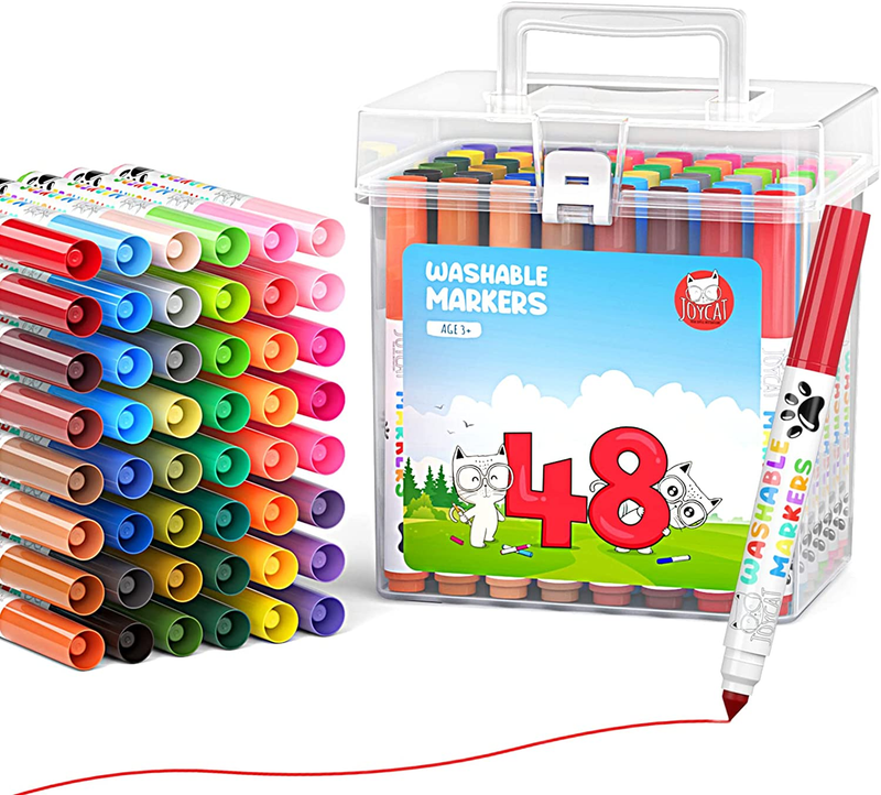 For Kids, 48 Colors Washable Markers Set With Carry...