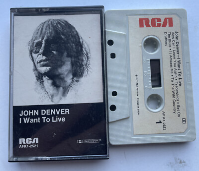 JOHN DENVER I Want To Live Cassette ORIG 1977 RCA AFK12521 PAPER LABEL EXCELLENT
