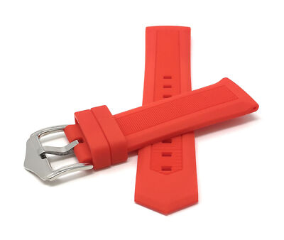 18mm Ribbed Silicone Watch Band for Michele Belmore Caber Cape CSX