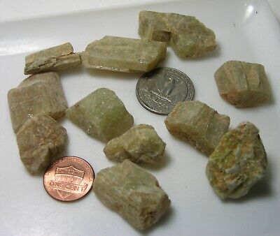 #7 500.00ct Morocco 100% Natural  Yellow  Apatite Crystal Specimens 100g 17-33mm