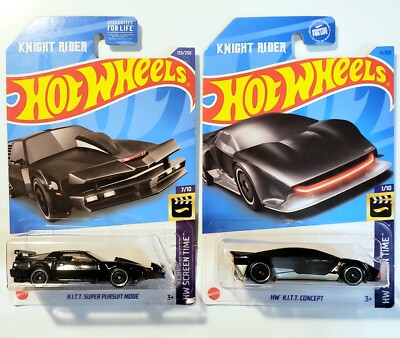Lot Of 2 Hot Wheels Knight Rider K.I.T.T. Super Pursuit & Concept FREE SHIPPING!