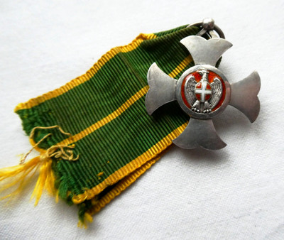 MEDAGLIA CROCE MERITO SERVIZIO REGIA GUARDIA DI FINANZA REGNO CON NASTRO VECCHIO