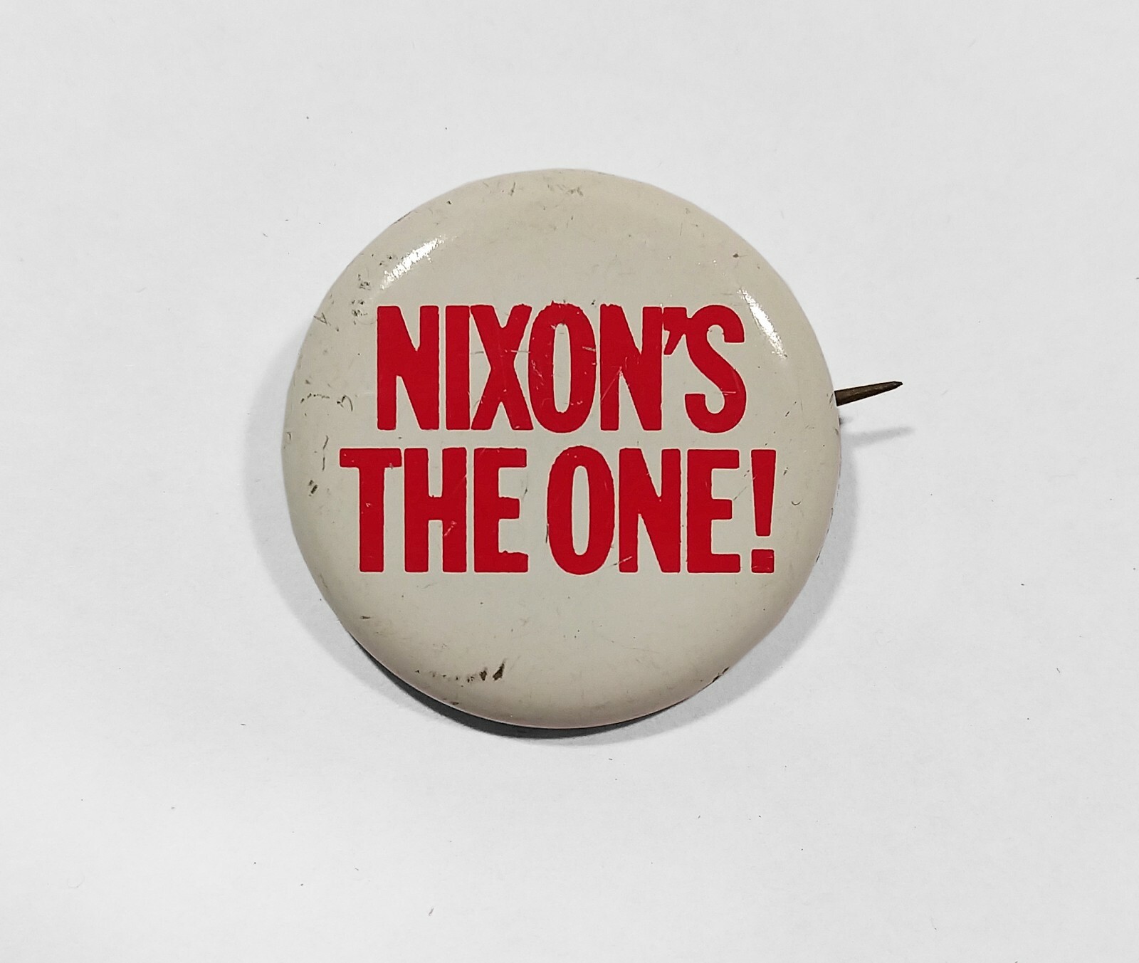 Vintage 1968 Nixon's The One! Metal Pinback Button Pin