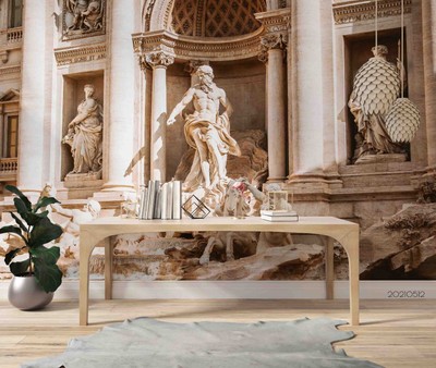 3D Architecture Person Figure Self-adhesive Removeable Wallpaper Wall Mural1