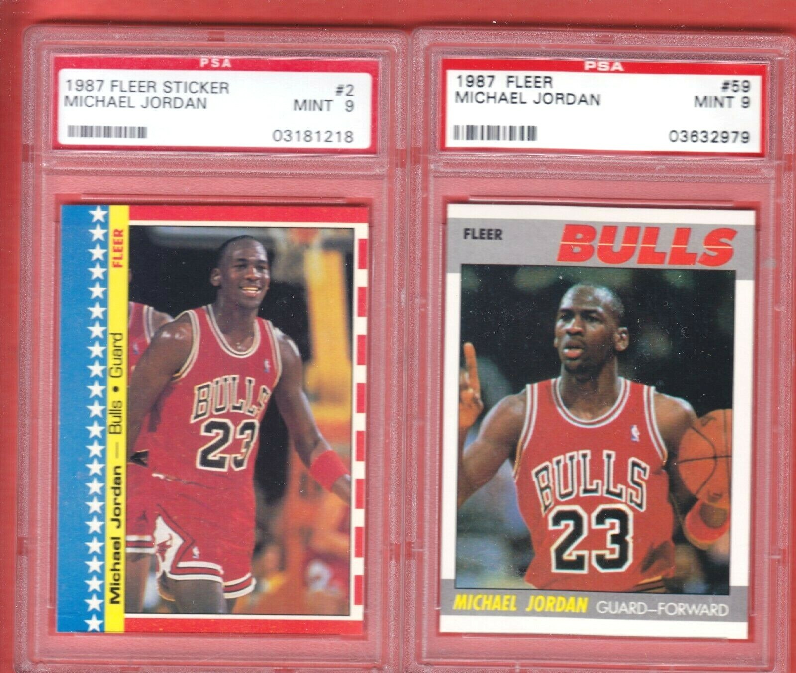 ジョーダンカード 1987年 Fleer 2年目 1987 Fleer MICHAEL JORDAN #59 PSA 9 MINT 2nd Year Basketball