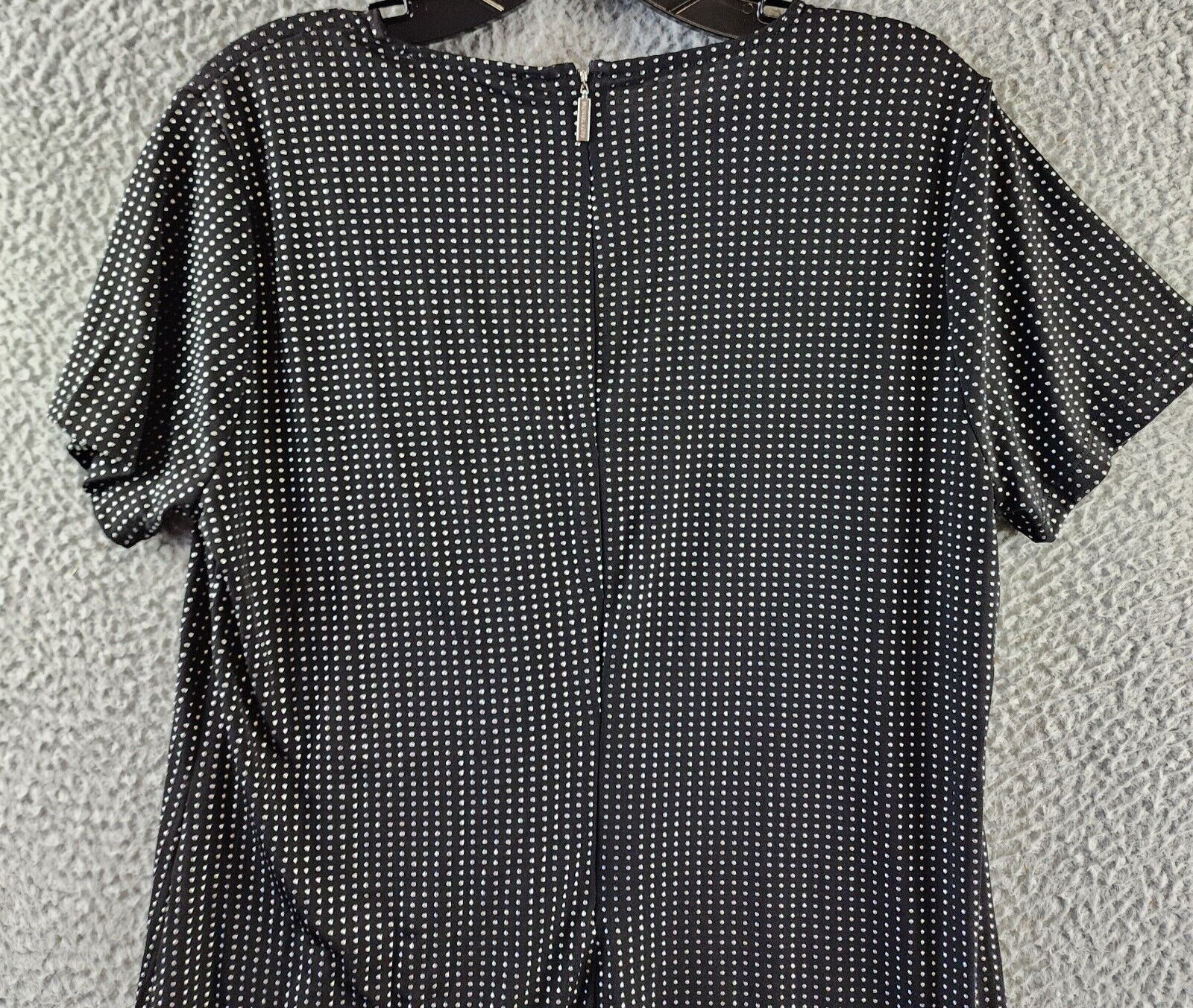 Michael Michael Kors Polka Dot Dress Women's PL Black/White Zip Closure S/S~ - Picture 12 of 13