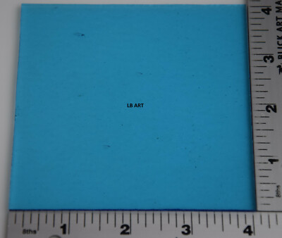 1416.30 TRANSPARENT LIGHT TURQUOISE BLUE 4"x 4" BULLSEYE 3mm THICK GLASS 90 COE