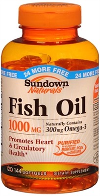 Sundown Naturals Fish Oil 1000 mg Softgels 120 Soft Gels