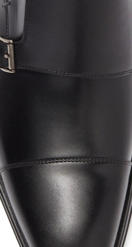 Pre-owned Magnanni Men's Monto Black Leather Monk Strap Boot Size 13