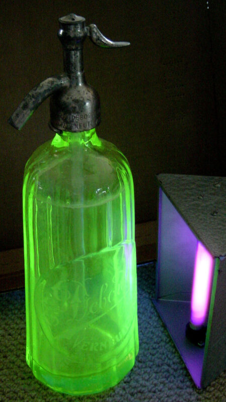 Antique Vintage French Green Uranium Vasoline Glass Seltzer Bottle Soda Siphon