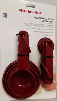 Kitchen Aid 4 Cup & 5 Spoon Measuring Set (NEW) Empire Red  KQ475OHERA