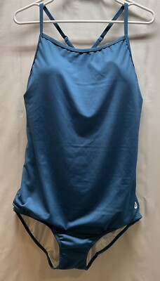 NWT Women s Baleaf Athletic Training 1 Piece Swimsuit Adjustable Steel Blue 44