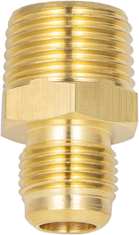 2 PCS Brass Tube Fitting, Half Union Gas Adapter 3/8" Flare x 1/2" NPT Male Pipe