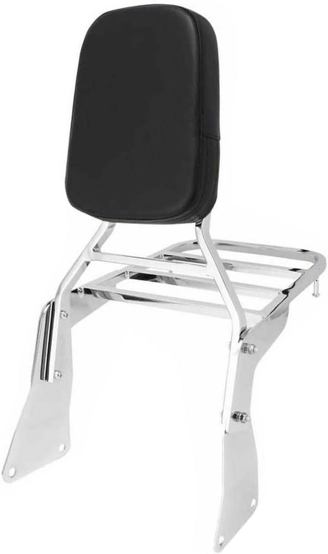 Newest Backrest Sissy Bar + Luggage Rack Leather Pad Compatible with Kawasaki Vu
