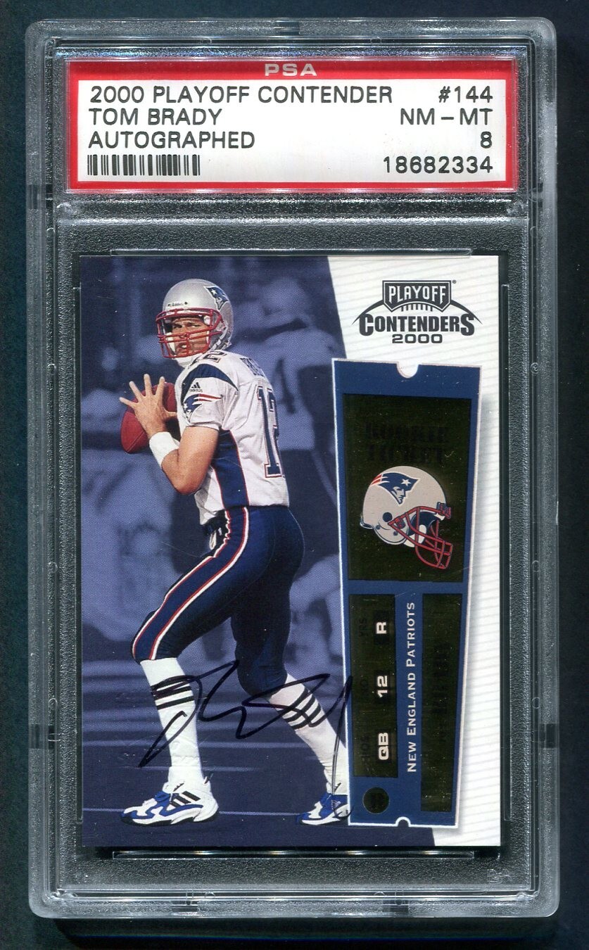 2000 Playoff Contenders Tom Brady RC Ticket AUTO #144 PSA 8