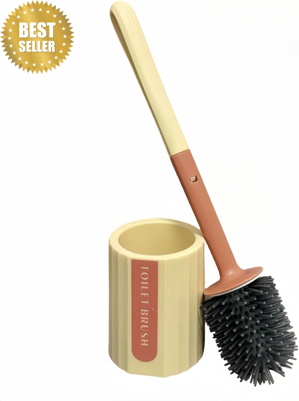 Toilet Brushand Holder Set,Comfortable Handle, Easy to Clean，Compact Toilet Bowl
